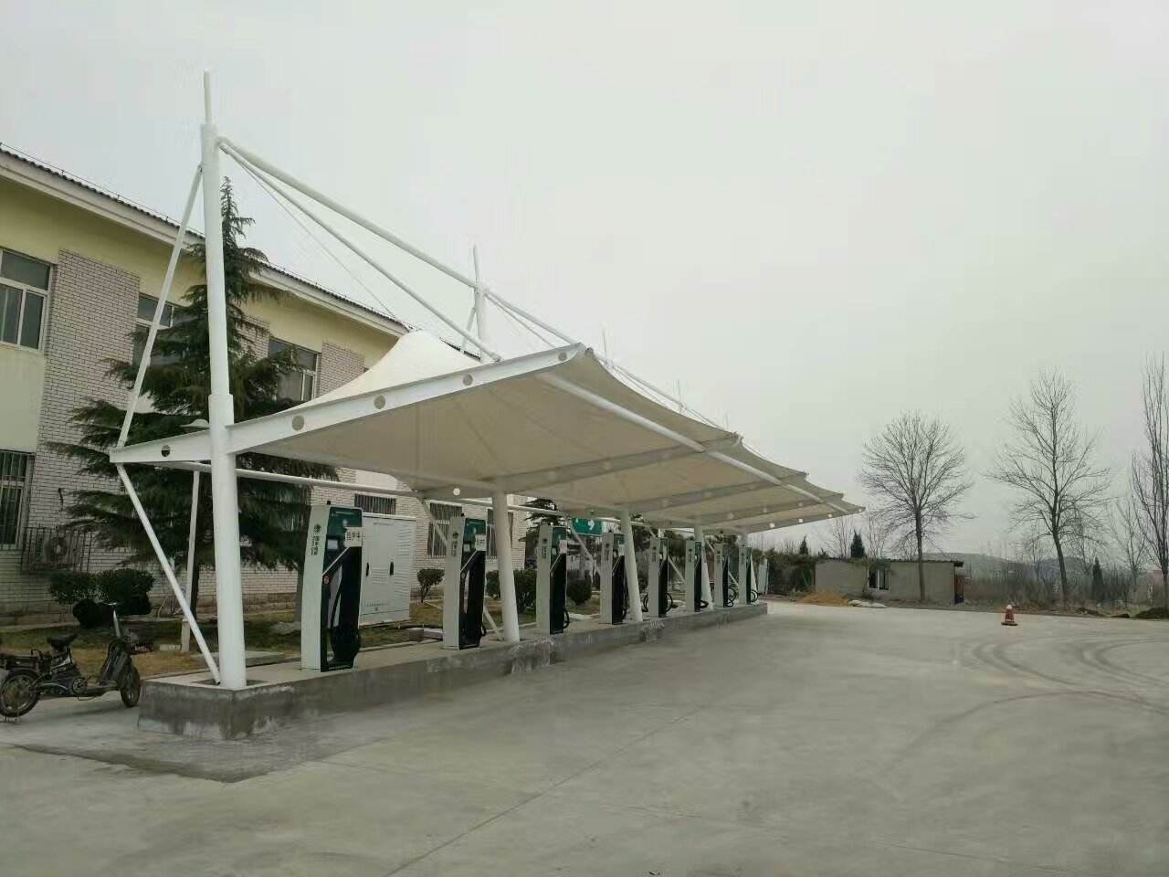 膜結(jié)構(gòu)充電樁車棚